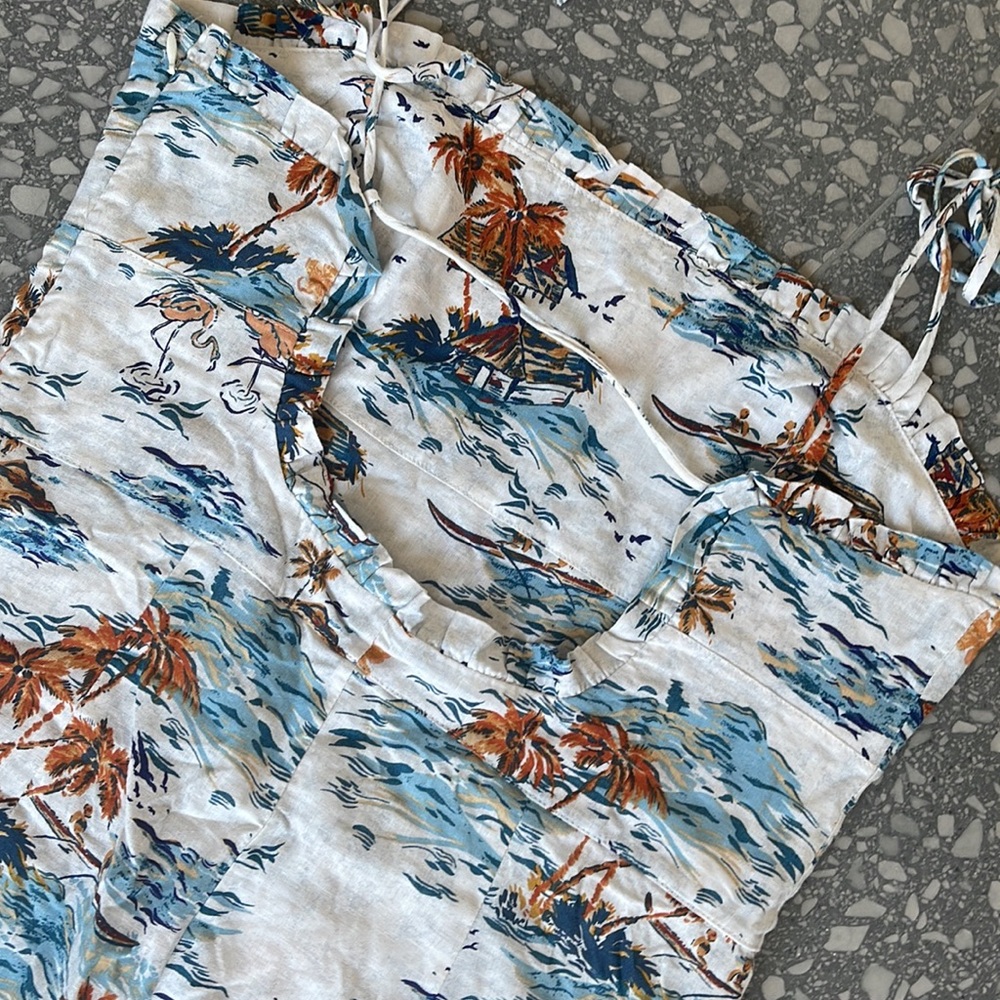 Free People Beach Party Flamingo Midi Linen Blend Dress - Picture 12 of 16